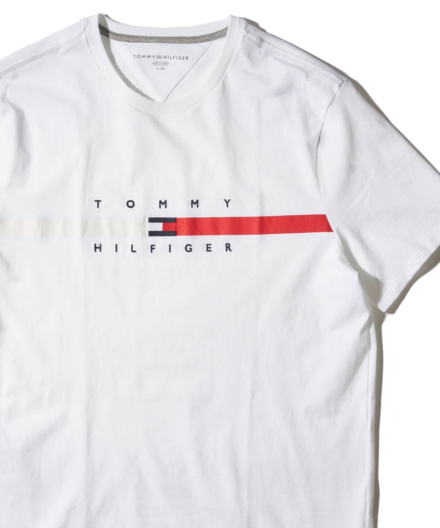 TOMMY HILFIGER｜フラッグストライプ クルーネック半袖Tシャツ メンズ
