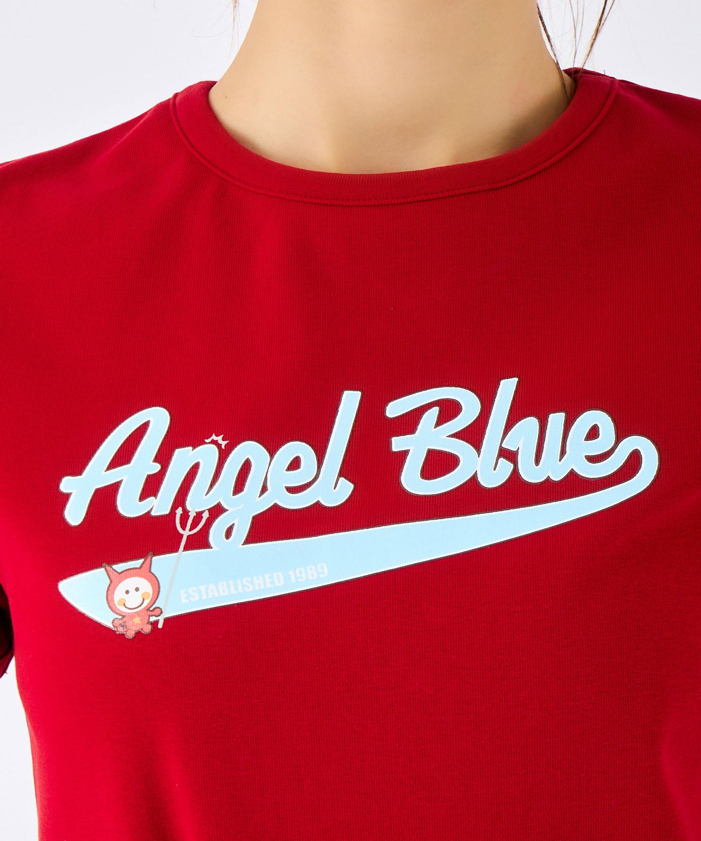 ANGEL BLUE|エンジェルブルー 35周年リンガーTシャツ 半袖 チビT