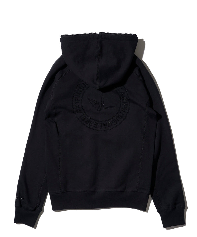 【期間限定セール 20％OFF】circle logo rhinestone hoodie / サークルロゴ ラインストーンジップパーカー