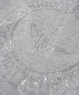circle logo rhinestone hoodie / サークルロゴ ラインストーンジップパーカー