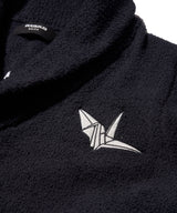 Crane boa knit cardigan / ワンポイント刺繍 ニットカーディガン