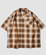 【ポイント20％還元】オンブレーチェックシャツ / オープンカラーシャツ