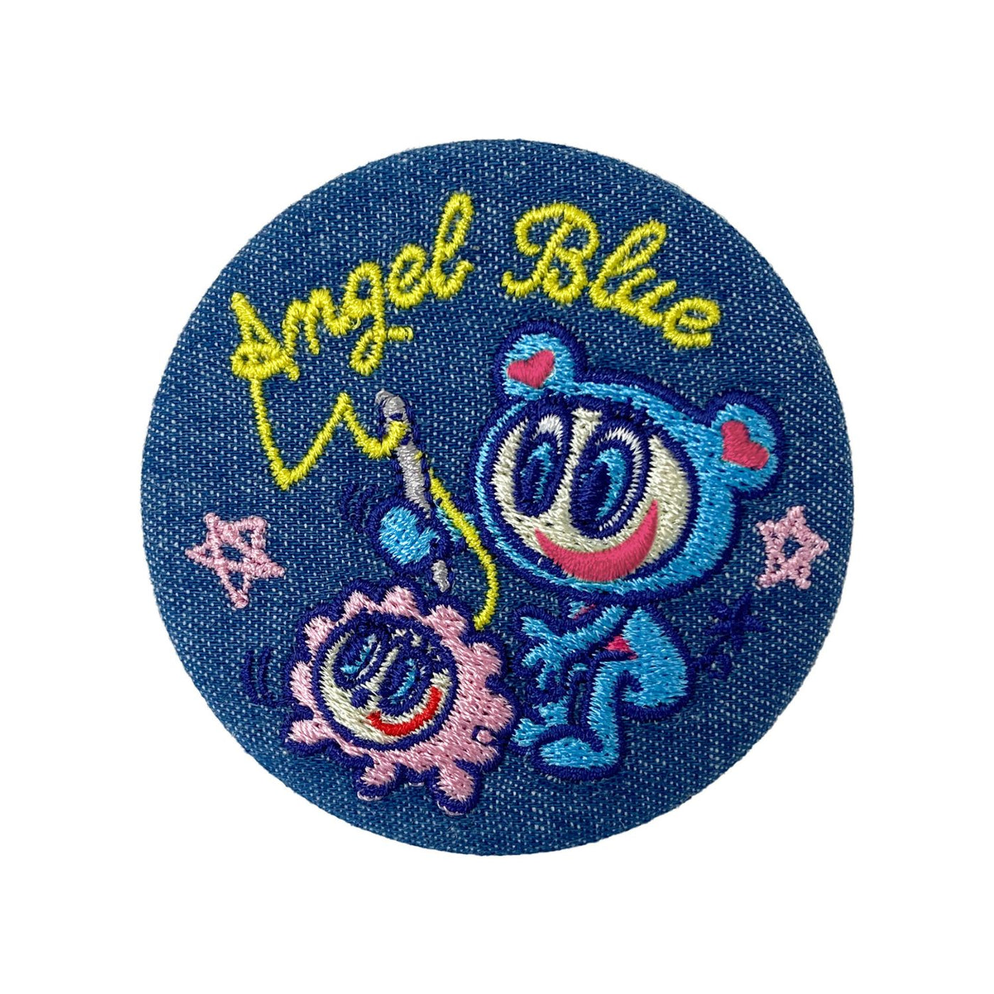 エンジェルブルー シークレットデニム刺繍缶バッジ – PIXIUM